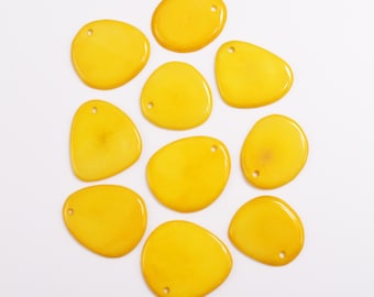 Tagua Mini discs yellow 20-30 mm 10 pieces discs bead tagua beads yellow tagua slices thin slices natural beads 20 mm beads 30 mm