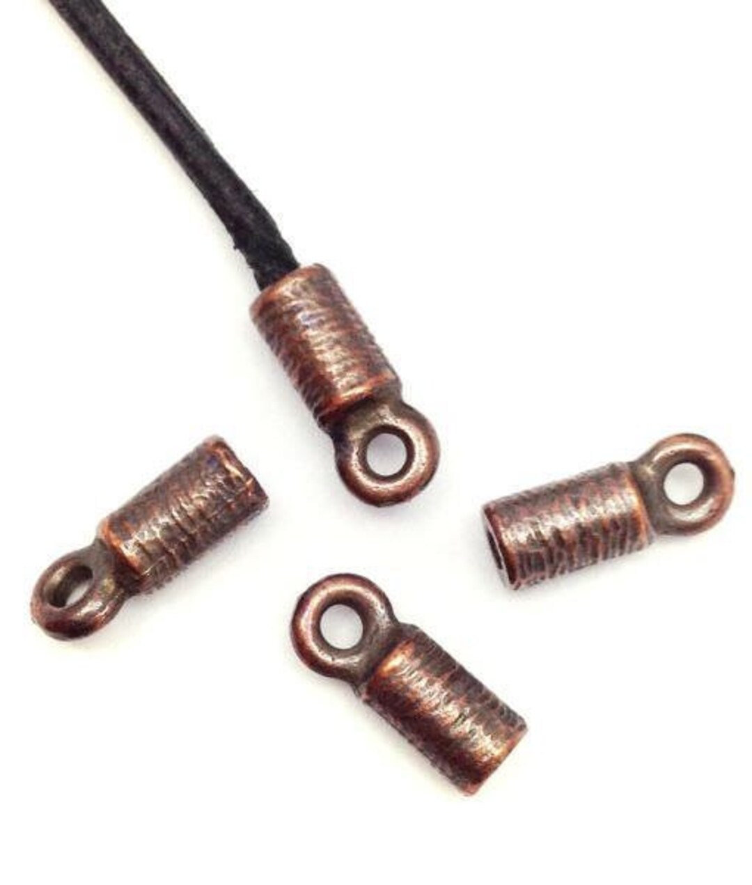 4 Leather End Caps Copper for 2 Mm Leather Ribbon 4 Pieces Etsy