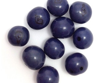 scai beads azai beads, blue, 5 mm, 10 pieces, seed beads, acai seeds, rainforest beads, natural beads, blue round beads