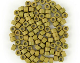 ceramic beads ceramic cylinder olive 6 mm 100 pieces green beads Greek ceramic beads spacer beads mykonos beads olive green beads