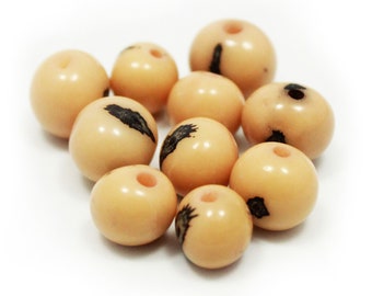 Azai beads beige 8 mm 10 pieces seed beads beige round natural beads 8 mm natural acai seeds