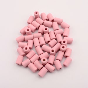 Tubi di ceramica rosa chiaro opaco 10 mm 50 pezzi perline di ceramica perline lunghe rosa 10 mm perline tubolari greche