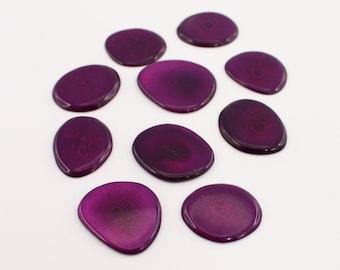 Tranches de noix de Tagua violet 24 mm 10 pièces pour coller des perles de boucles d'oreilles pour la fabrication de bijoux