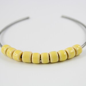 Ceramic cylinder yellow enamel 8 mm 10 pieces shiny ceramic beads ceramic beads image 3