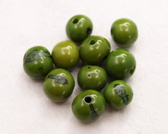 Azai beads green 5 mm 10 pieces seed beads Acai beads natural beads