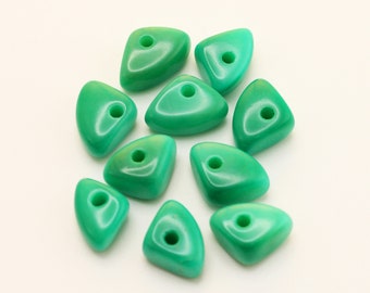 Tagua triangles aqua 10 pieces 8 mm irregular small beads aquamarine square stones 8 mm natural pearls green spacer beads