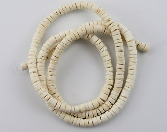 Coconut beads white bleached 5 mm Heishi 1 strand 150 pieces white coconut discs washers spacer beads heishi coco beads