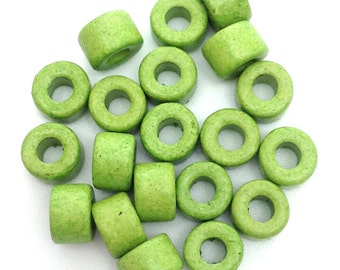 ceramic tubes ceramic cylinder light green 6 mm 20 pieces ceramic beads mykonos ceramic beads green ceramic tube beads 6 mm beads