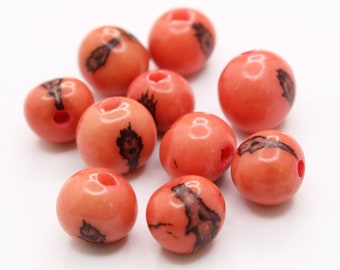 acai beads azai beads salmon pink 8mm 10pcs seed beads round small beads azai seeds 8mm seed beads round natural beads salmon acai seeds