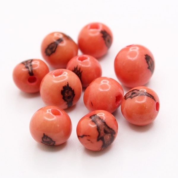 acai beads azai beads salmon pink 8mm 10pcs seed beads round small beads azai seeds 8mm seed beads round natural beads salmon acai seeds