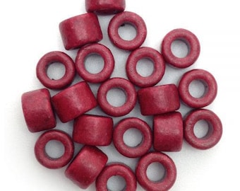 Ceramic cylinder bordeaux 6 mm 20 pieces red ceramic beads tube beads burgundy tube beads greek ceramic beads mykonos beads