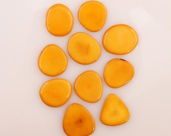 Tagua mini discs saffron 24 mm 10 pieces earrings glue thin orange tagua beads make your own earrings triangles natural beads