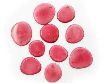 Tagua Mini Scheiben rosa 20-30mm 10 Stück Scheibenperlen tagua beads tagua slices dünne Scheiben natural beads 20mm beads 30mm slices