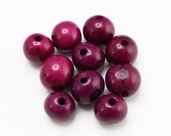 Azai beads violet 8 mm 10 pieces seed beads round acai seeds 8 mm natural beads violet natural acai seeds