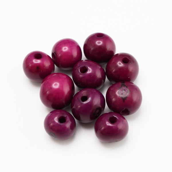 Azai kralen violet 8 mm 10 stuks rocailles ronde acai zaden 8 mm natuurlijke kralen violet natuurlijke acai zaden