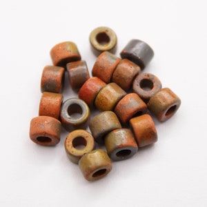 Cilindro in ceramica kaki terracotta maculata 6 mm 20 pezzi perline rotonde in ceramica Distanziatori marrone greco distanziatori fantasia