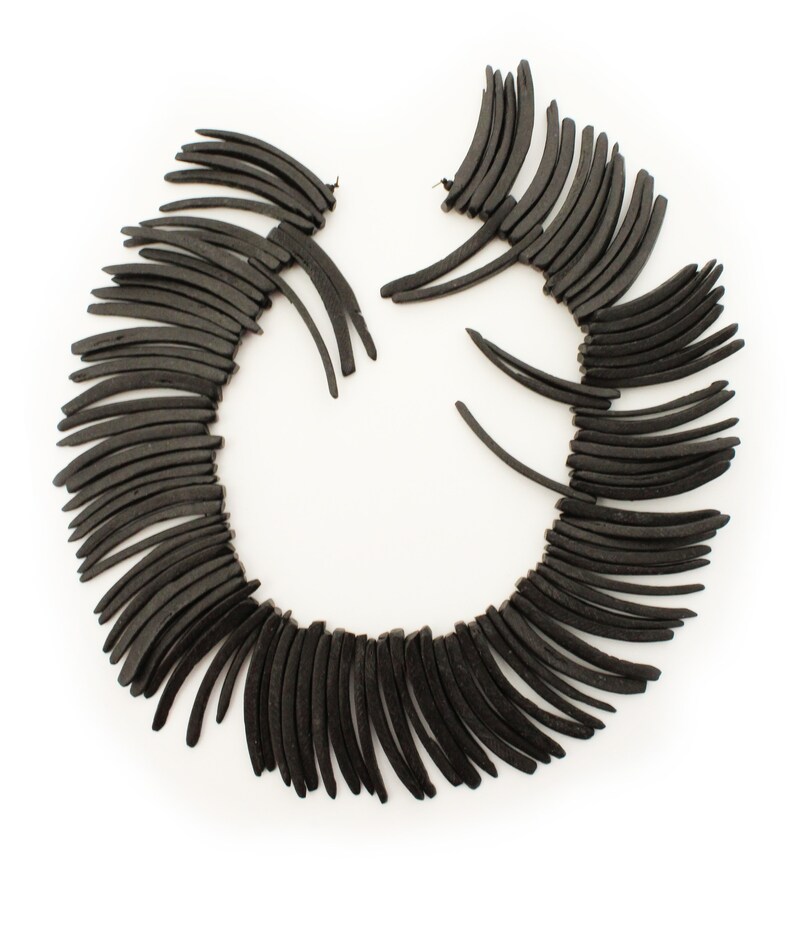 Coconut Sticks 50mm black 1 strand long coconut beads black long beads coco sticks coco tusk coco beads 50mm beads natural beads