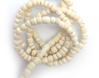 Coconut beads white bleached 3 mm Pukalite 150 pieces coconut slices round natural beads round coco spacer beads washer coin beads