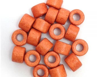 ceramic beads ceramic cylinder tintop red 6 mm 20 pieces ceramic beads greek ceramic tubes 6 mm beads red beads cinnaber vermilion