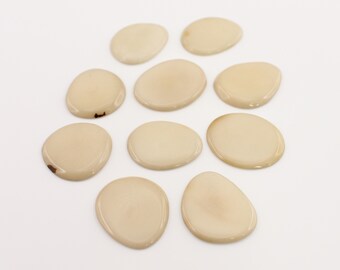 Tagua mini discs natural white 24 mm 10 pieces for gluing earrings thin white tagua beads for jewelry making