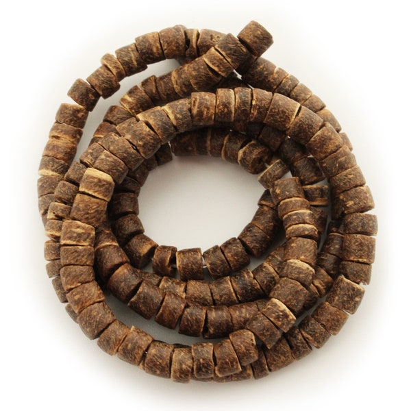 Coconut beads natural brown 5 mm Heishi 1 strand 150 pieces coconut discs brown washers spacer beads
