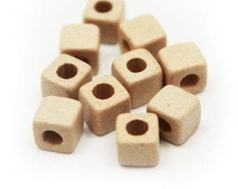Cube beads ceramic cube 5mm dove grey 10 piece ceramic bead grey beads 5mm beads ceramic cubes