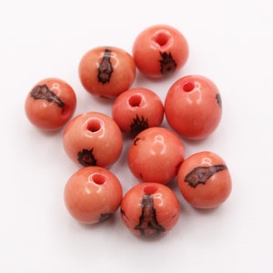 acai beads azai beads salmon pink 8mm 10pcs seed beads round small beads azai seeds 8mm seed beads round natural beads salmon acai seeds image 2