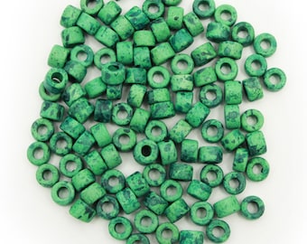 ceramic beads ceramic cylinder turquoise speckled 6 mm 100 piece ceramic beads ceramic tubes tube beads stained beads turquoise beads tubes