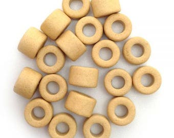 Ceramic cylinder, ecru, 6 mm, 20 pieces, ceramic beads, small spacer beads, off white beads, round 6 mm beads, greek ecrü beads, round tubes