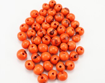 Acaiperlen orange 50 pieces 6-14 mm seed beads Azaiperlen Brazil acai beads natural seeds