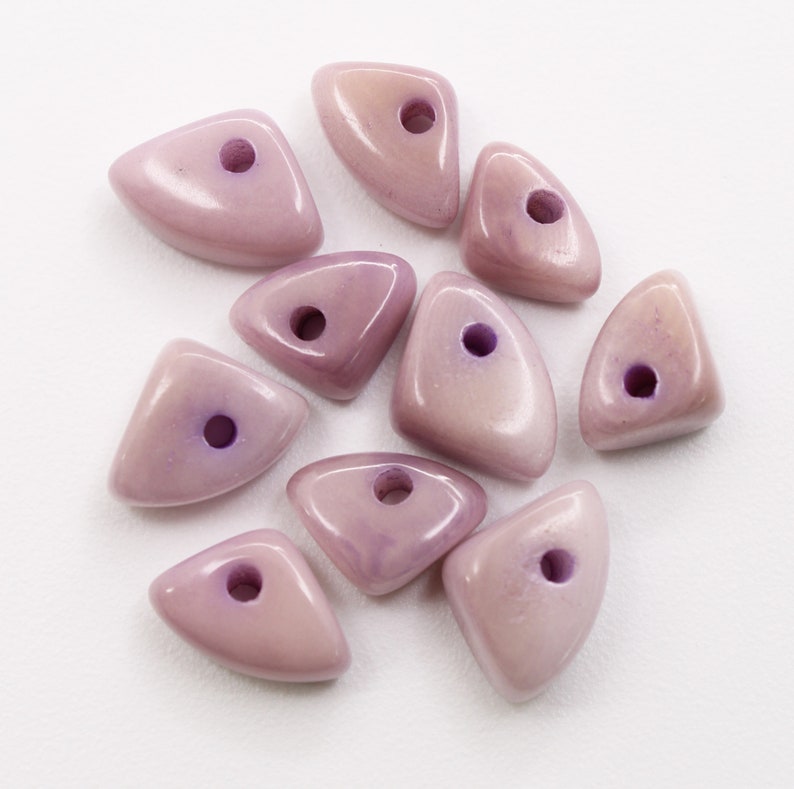 Tagua triangles blue purple 10 pieces 8 mm tagua beads tagua beads purple small natural beads image 2