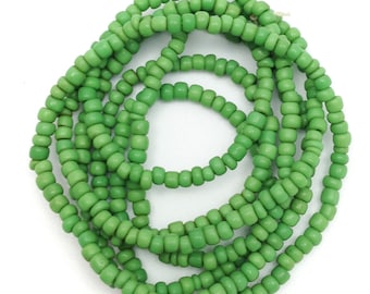 Maasai beads, Africa, green, 2 mm, 1 strand, 58 cm, African beads