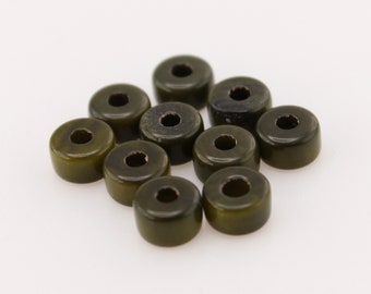 Tagua cylinder olive 6 mm 10 pieces mini Tagua natural tube beads spacers