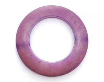 Tagua ring large, lilac, 30 mm, 1 piece, two holes, Tagua pearl, pendant, disc, slice, natural bead, seed bead, pendant