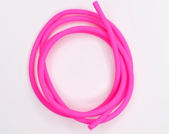 Hollow rubber tube 4 mm neon pink 1 m hole 2 mm rubber band rubber tube hollow rubber band
