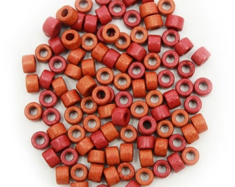 Ceramic cylinder garnet red speckled 6 mm 100 pieces ceramic beads tube beads greek beads 6 mm beads garnet tubes