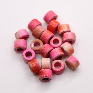 Cilindro in ceramica rosa maculato rosso 6 mm 20 pezzi perline rotonde in ceramica distanziatore rosa greco distanziatori fantasia perline colorate rosa