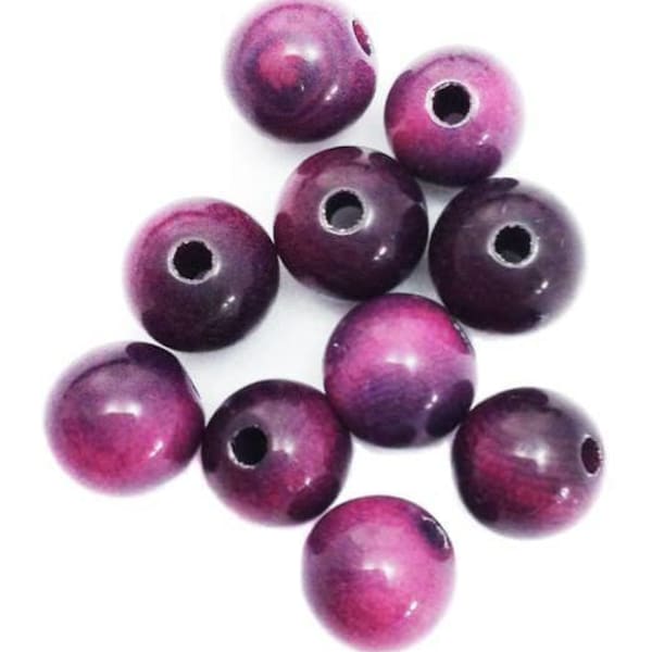 Tagua Perlen lila 5mm 10 Stück runde Perlen purple beads 5mm beads tagua nut beads spacer beads vegetable ivory