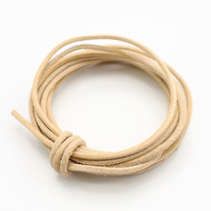 Lederband 2mm naturbraun 2 Meter runde hellbraune Lederkordel Schmuckband