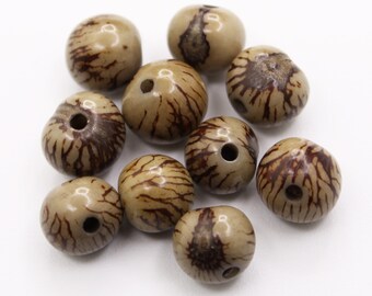 Acai beads 8 mm light gray 10 pieces round natural pearl seeds with shell for bracelets