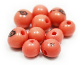 acai beads azaipearls salmon pink 5mm 10 pieces seed beads acai seeds acai seeds pink acai natural beads