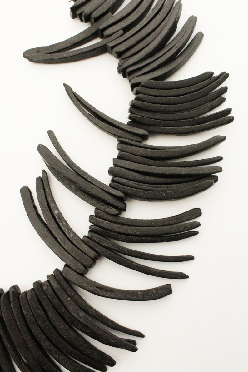Coconut Sticks 50mm black 1 strand long coconut beads black long beads coco sticks coco tusk coco beads 50mm beads natural beads