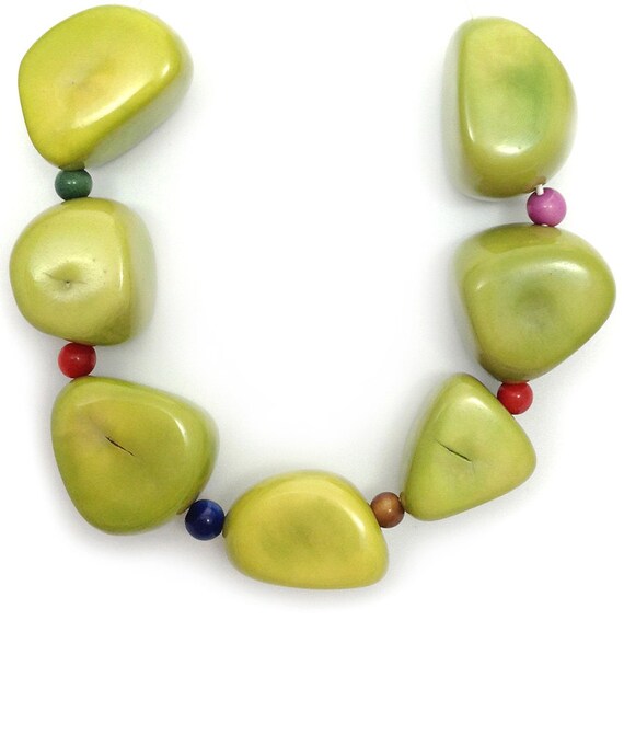 Azaiperlen verde claro 5mm 10 unidades semillas perlas Azai perlas redondo