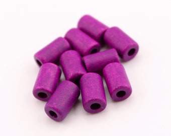 Ceramic tubes purple matt 10 mm 10 pieces ceramic beads long purple beads 10 mm Greek tube beads