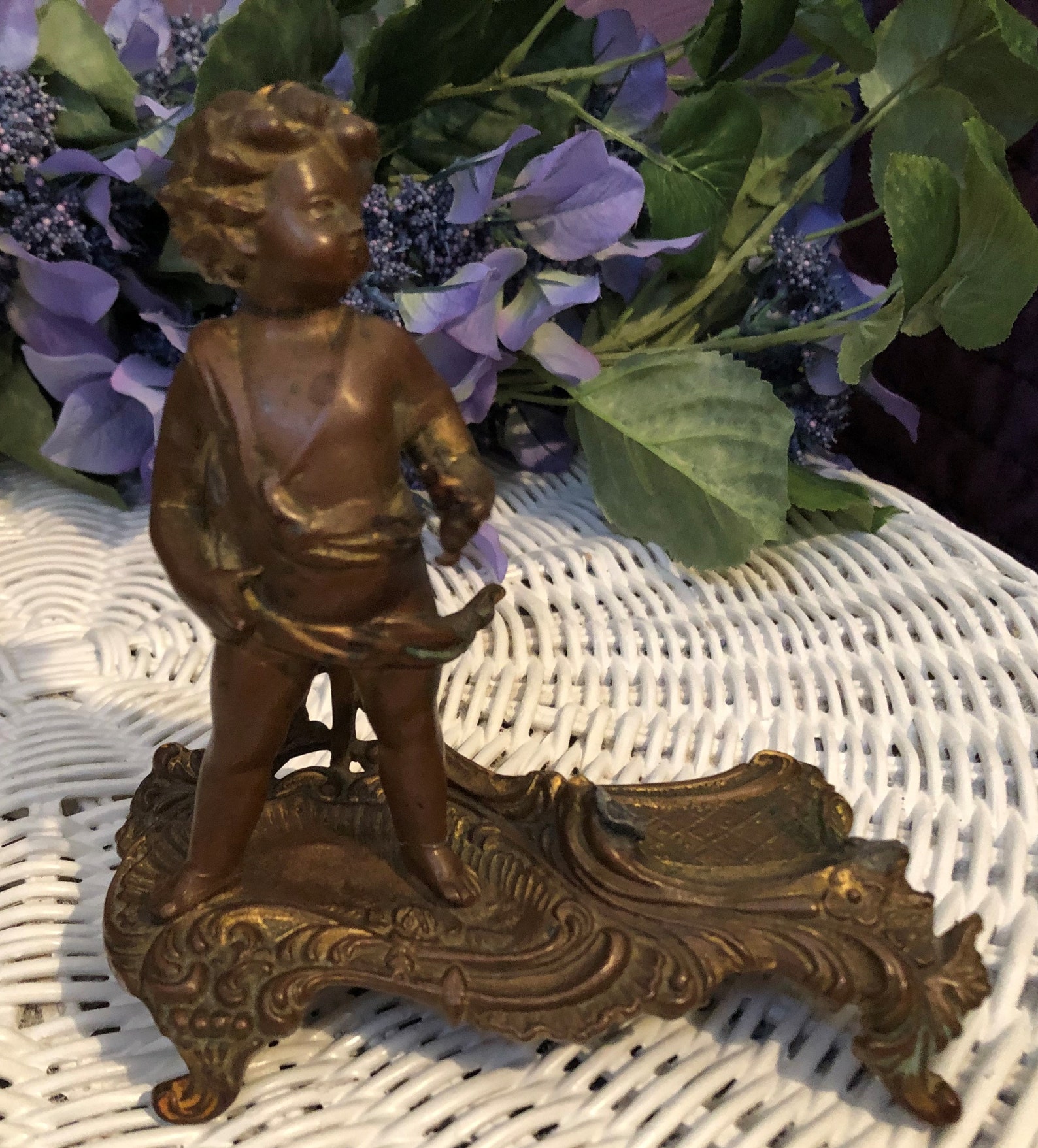SALE Vintage Bronze Cherub Figurine Collectible Bronze Statue Etsy