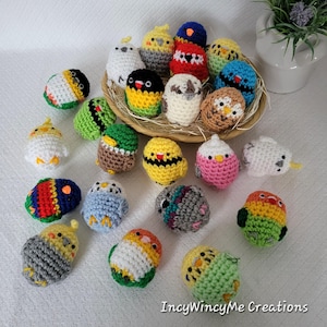 Cute Mini Round Birds Owl Budgies Cockatiel Duck Rainbow Lorikeet Galah Cockatoo Macaw Parrot Kookaburra - Crochet Finished Product