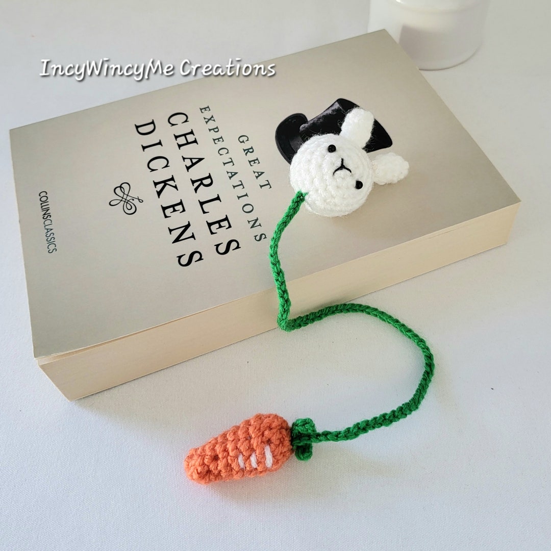 Handmade Crochet Bookmark Cute Bunny Rabbit and Carrot - Amigurumi ...