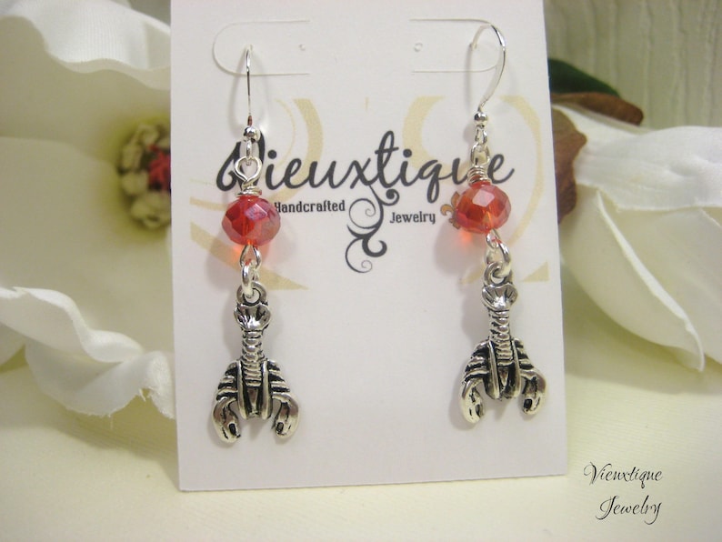 Southern Jewelry Cajun Jewelry Crystal Crawfish Earrings Louisiana Jewelry Crawfish Jewelry Crawfish Earrings