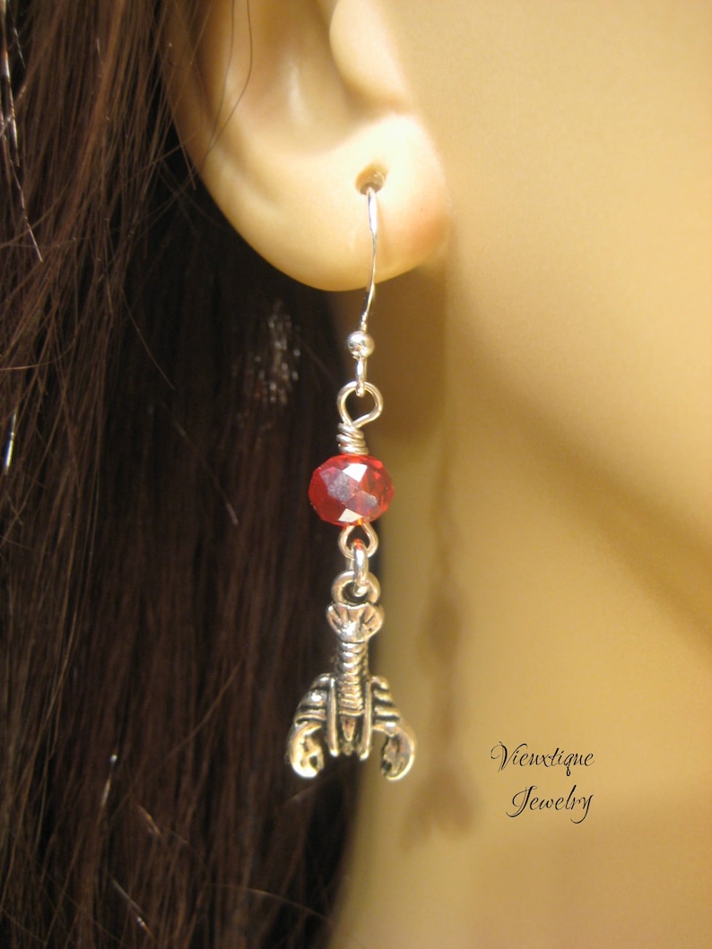 Southern Jewelry Cajun Jewelry Crystal Crawfish Earrings Louisiana Jewelry Crawfish Jewelry Crawfish Earrings