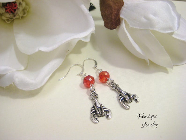 Southern Jewelry Cajun Jewelry Crystal Crawfish Earrings Louisiana Jewelry Crawfish Jewelry Crawfish Earrings